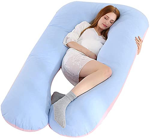 Cuscino per la Gravidanza, Cuscino per la maternità, Cuscino per la Gravidanza, Supporto Completo del Corpo, Cuscini per la maternità per Donne con Cuscino per la maternità in Cotone Lavabile e sfode