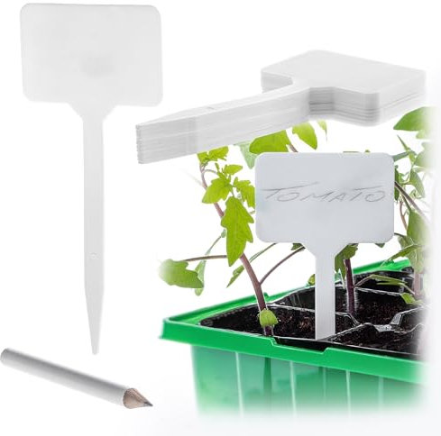 KADAX Targhe per piante in plastica, 10 pezzi, resistenti alle intemperie, per scrivere, cartelli da giardino, cartelli per piante, targhette per etichettatura, targhette per erbe aromatiche