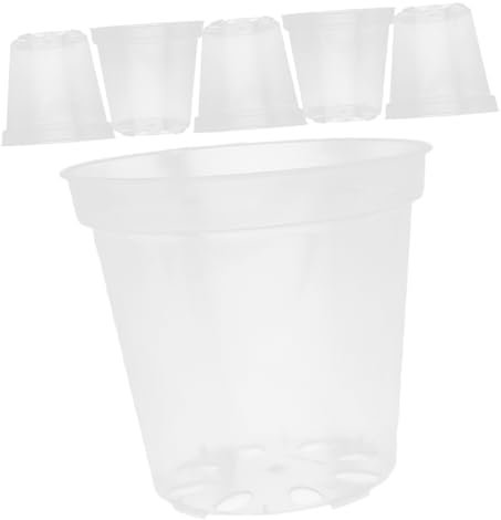 Abaodam 6piezas Macetas Transparentes para Orquídeas De Plástico con Agujeros para Interior y Exterior para y Buena Circulación De Aire