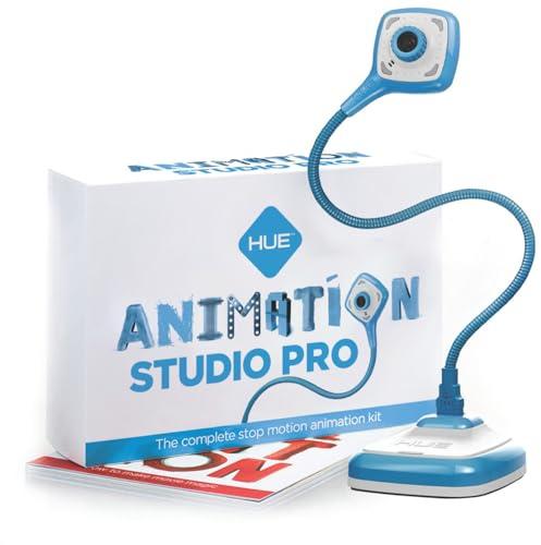 HUE Animation Studio Pro - Kit Stop Motion (Cámara Flexible Full HD 1080p, Software, Libro) para Windows/macOS (Azul)