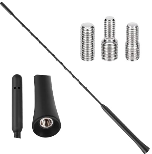 Antena Coche Universal 21.5 Pulgadas, Antena Radio Coche Flexible FM Am con 3 Adaptadores M4 M5 M6, Varilla Larga 546mm Recepción Señal Potente Reemplazo Compatible con Opel Corsa Auto Camión