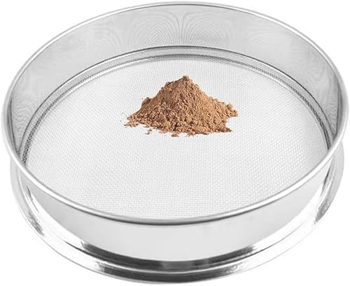Setacci di Prova in Acciaio Inossidabile, Setacci A Maglia Fine, Setaccio Rotondo da Laboratorio, Setaccio per Farina, Piccolo Indovinello per Laboratorio in Cucina, Silver, Mesh 0.105mm