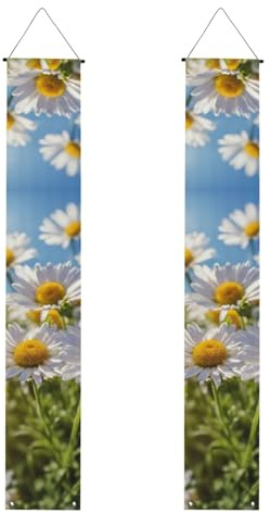 Veranda-Banner mit wildem weißen Gänseblümchen-Druck, Outdoor-Banner, Thanksgiving-Dekorationen, für alle Feiern
