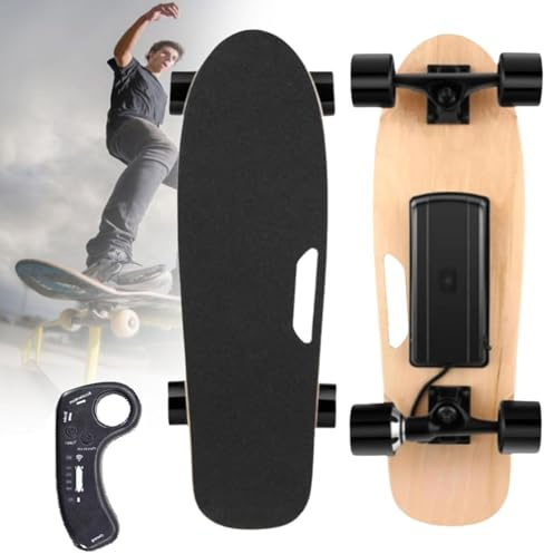 Skateboard elettrici, Longboard Cruiser con telecomando, motore da 350 W, velocità massima 13,7 MPH, autonomia di 5 miglia, regolazione a 3 velocità, skateboard elettrici per adulti, principianti