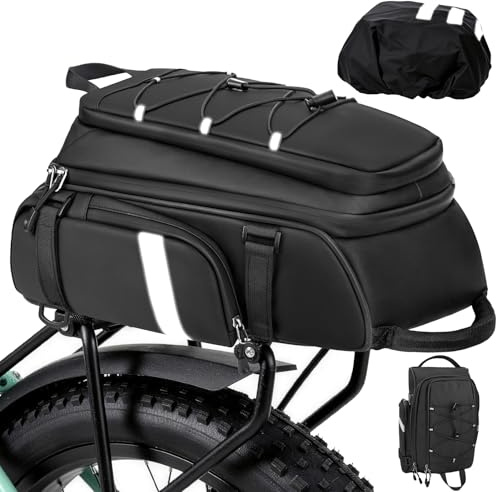 Desing Wish 15L 3IN1 Fahrradtaschen Gepäckträger Gepäckträgertasche Rucksack Wasserdicht Fahrradtasche Isoliertasche Kühltasche Fahrrad Taschen Hinten Packtaschen Fahradtaschen Zubehör mit Regenschutz