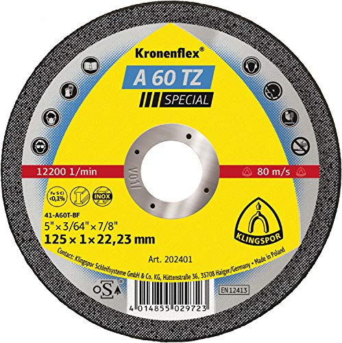 Klingspor A 60 TZ Trennscheiben SB-Verpackt 257875 - 115 x 1 x 22,23 mm gerade (1 Stück)