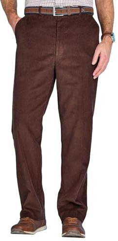 Chums Men's Cotton Corduroy Elasticated Comfort Trousers Brown