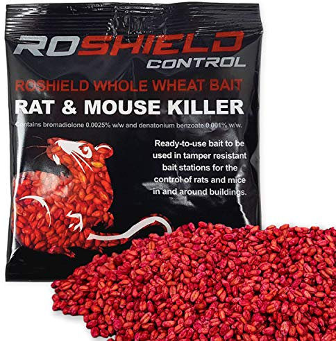 ROSHIELD 150g Whole Wheat Bait Control Sachets - Rat & Mouse Rodent Killer Poison Control - Fast Acting Maximum Strength (1 x 150g Pack)