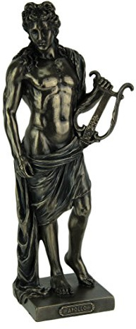 Veronese Design Polyresin Posierender griechischer Gott Apollo, hält Seine Lyre Statue