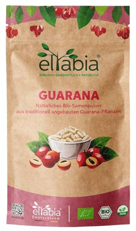 Bio Guarana Kapseln 200 Stück aus Brasilien | Hochdosiert 4020mg Tagesdosis | Natürliches Koffein in Premium Rohkost-Qualität als Kaffee Ersatz | 100% rein und ohne Zusätze