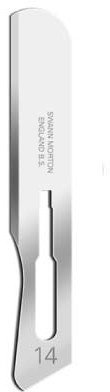 Genuine Swann Morton Non-Sterile Blue Box Scalpel Blades CE # 6, 9, 10, 11, 12, 12d, 13, 14, 15, 15A, 15C, 15T, D/15, 16, 18, 19, 20, 21, 22, 22A, 23, 25, 25A, 27 (No.14)