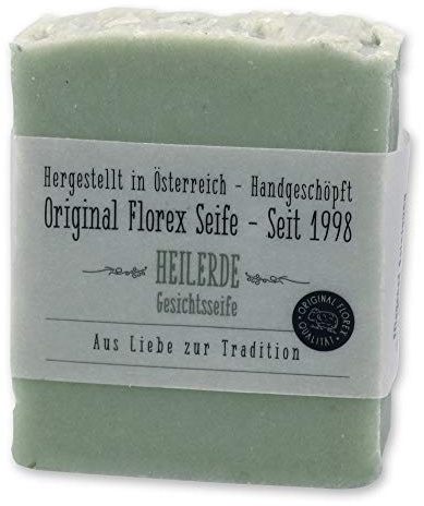 Florex Kaltgerührte Seife Heilerde speziell für Mischhaut empfindliche Haut tägliche Gesichtsreinigung (ohne Palmöl) 150 g