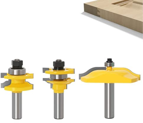 APLUS 3-teilig Oberfräser Set, Ogee Rail & Ogee Raised Panel [1/2 Schaft], Holzfräser Holzbearbeitungswerkzeug