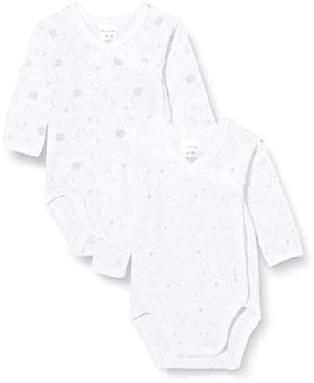 Schiesser Unisex Baby 2 PACK Wickelbody langarm und mit Knöpfen - 100% Organic Bio Baumwolle - Größe 44 bis 104