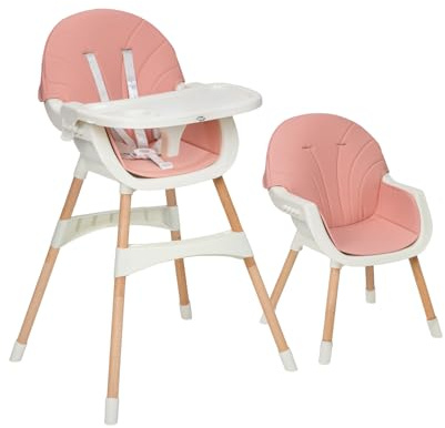 MS BabyWorld – MIKA – Trona para Bebé 3 en 1 | Convertible en Alzador y Silla | Asiento Acolchado | Plegable y Evolutiva