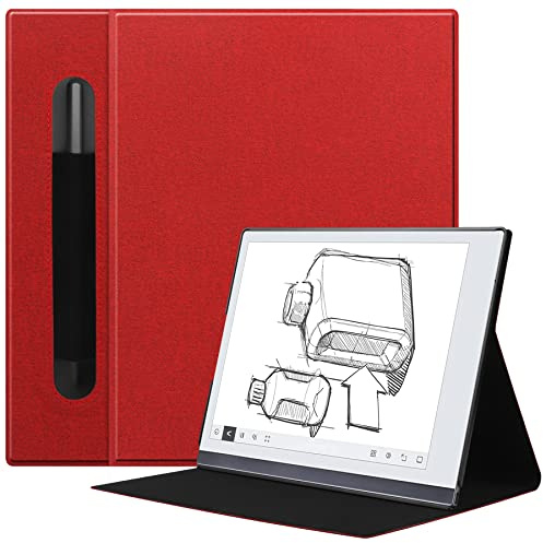 VOVIPO Ultra Slim Book Folio Ledertasche mit Ständer und P-Tasche für Remarkable 2 10.3 2020 Digital Paper-Wine