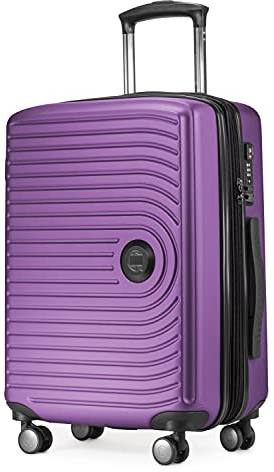 HAUPTSTADTKOFFER Mitte - Handgepäck 55x40x23, TSA, 4 Rollen, Reisekoffer, Hartschalenkoffer, Rollkoffer, Handgepäckkoffer, Bordgepäck Koffer, Aubergine