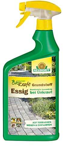 Neudorff BioKraft Grundstoff Essig – 100% natürlicher, anwendungsfertiger Unkrautvernichter für befestigte Flächen wie Wege und Terrassen, 1 Liter