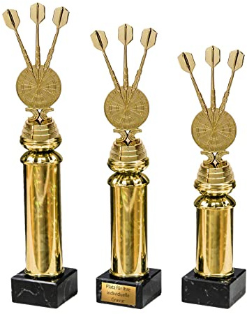 eberin · Dart Pokal · Dart WM · Dartturnier · Skulptur · Pokal · Wanderpokal · Dartpfeil · Kneipe · Event · mit oder ohne Gravur · in 3 Größen erhältlich