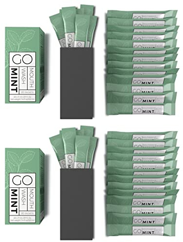GO Travel Size Mouthwash Packets – Individual Mini Single Packets for Fresh Breath - TSA Compliant - Smart Packet Design to Reduce Travel Bottle Waste. Alcohol-Free.