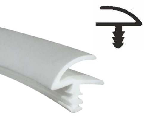 SN-TEC Zimmertürdichtung/Türdichtung/Türgummi TD 3023 für 3mm Nut und 12mm Falz, Farbe: weiß (10 Meter)