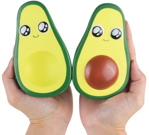 ANBOOR 2 Stück 4,8 Zoll Squishies Avocado langsam Aufsteigende Drückspielzeuge, Kawaii Duftende Squishies-Fruchtspielzeuge zur Stressbewältigung für Kinder, Partygeschenke