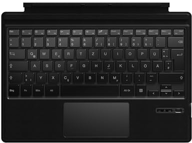 Qulose Surface Pro Tastatur für Microsoft Surface Pro 7 Plus/Pro 7/Pro 6/Pro 5/Pro 4/Pro 3, Kabellose Bluetooth Tastatur, Type Cover mit Wiederaufladbare Batterie und Touchpad, QWERTZ Layout