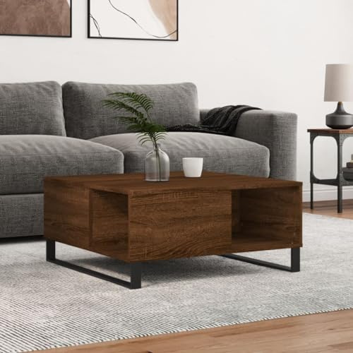 CKioict Betttisch Beistelltische fürs Wohnzimmer Sofatisch Couchtisch Braun Eichen-Optik 80x80x36,5 cm Holzwerkstofffür Wohnzimmer, Schlafzimmer, Arbeitszimmer