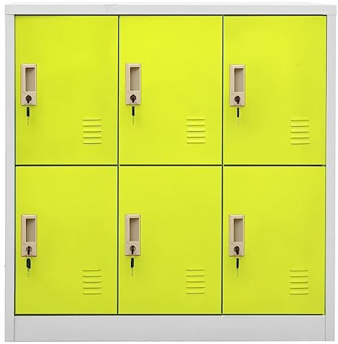 KTHLBRH Schließfachschrank Hellgrau und Grün 90x45x92,5 cm Stahl Büro-Stauschrank Wohnzimmerschrank Möbel für das Wohnzimmer Geeignet für Wohnzimmer, Schlafzimmer, Büro