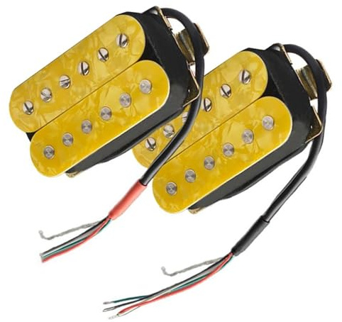 1 Set Gelb E-Gitarre Humbucker Einstellbare Schraube Pickup Coil Split Pickup Teile Ersatzteile Für E-Gitarren-Tonabnehmer