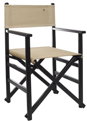 Scalpers Regiesessel, klappbar, Struktur Wenge mit Steinplane, hergestellt aus hochwertigem Buchenholz, Stein, 51x46x86