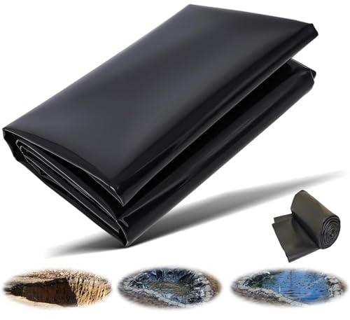 Dtyubfg Teichfolie HDPE Teichfolien 10x12m 15x15m 1x2m 3x4m 5x6m 7x8m Wassergarten Fisch Teichmembran UV-Beständigkeit Teichplane - Fisch Und Pflanzenfreundlich (Color: Black, Size: 2X8m)