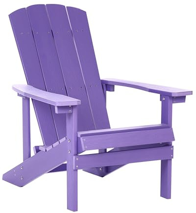Silla de jardín de madera plástica tumbona de exterior púrpura Adirondack