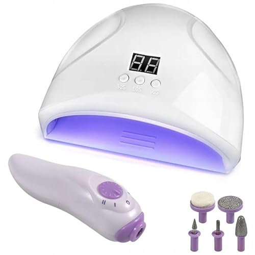 Giuppiter Kit Manicure e Pedicure Professionale 2 in 1 Fresa Unghie Lampada Led UV 12W Bianco