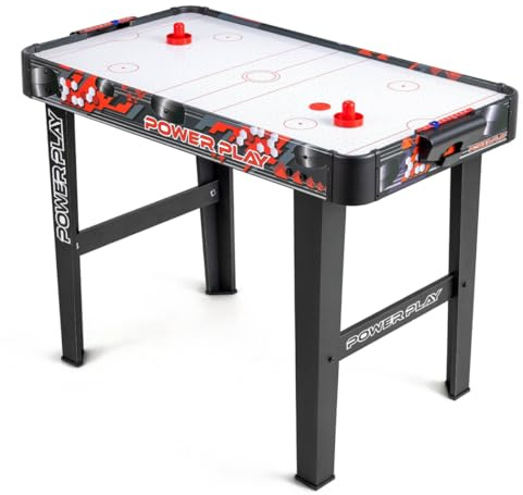 Power Play Jeu de Table de Hockey sur Pied de 0,9 m, Jeu d'arcade pour Enfants avec poignées ergonomiques, Utilisation en extérieur et intérieur, Noir