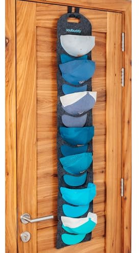 Soulbuddy Cap Organizer für 7 Caps | Aufbewahrung für Schirmmützen | Hängeregal für Kappen | Hat Storage | Baseball Cap Halter