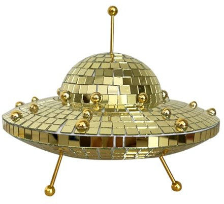 Pasdrucn Raumfahrzeug Spiegel Discokugel, Discokugel Deko, Disco Kugel, Discokugel Kinder, Discokugel Spiegelkugel, Discokugel Klein, Discokugeln Deko Für Weihnachtsbaum Dekoration, Party (Gold)