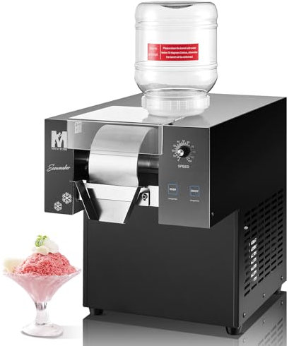 MWNYTUOH Machine à Glaçon Commerciale en Forme de Flocon de Neige, 150 kg/24 h 660 W, Refroidissement Rapide, Matériau en Acier Inoxydable de Qualité Alimentaire, Rasoir à Glace pour Dessert, Crème