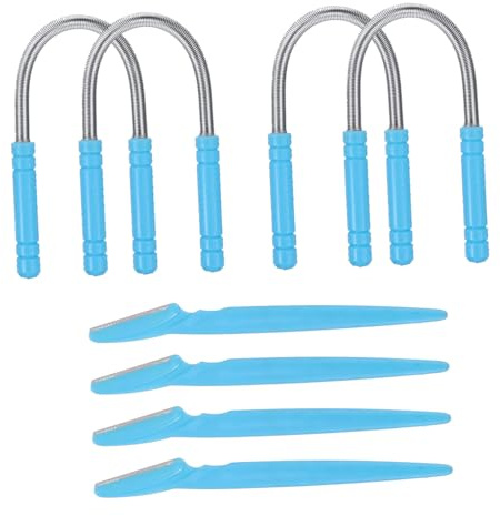 Healeved 4pezzi Epilatore Molla Per Viso Rasoi Per Sopracciglia e Rimozione Peli Viso Tagliacapelli Sopracciglia Portatile Senza Batterie