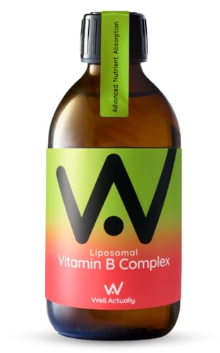 WELL ACTUALLY Liposomal Vitamin B Complex Supplement, 250ml, 50 Servings | All 8 Essential B Vitamins in Liquid Form, B1, B2, B3, B5, B6, Biotin, Folate & B12 Methylcobalamin, Energy & Brain Support