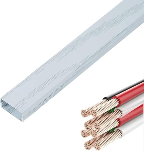 JvFbjLF Kabelkanal-Versteck for TV-Wandmontage, Kabelversteck mit Schiene, 24 mm breit, for das Home-Office in Schwarz, Silber, Holzfarbe(B,Length 100cm/3.3ft)