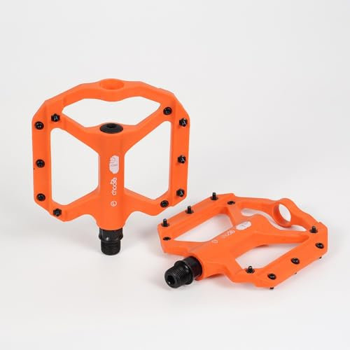 WANGSHAOWEI Pedale Fahrrad Fahrradpedale 9/16 Zoll BMX Mountainbike Fußpedal Nylon for MTB Rennrad Pedale rutschfest Fahrradpedale(Nylon Orange)