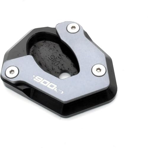 Motorradständer Motorrad Seitenständer Puck Motorräder Motorrad CNC Alunimun Legierung Fuß Unterstützung Kickstand Platte Verlängerung Pad für Kawasaki Z900 RS 2017-2020(Grau)
