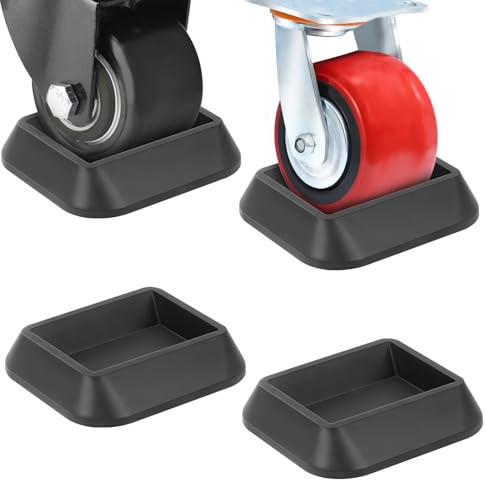 Bed Wheel Stoppers, 4 PCS Silicone Castor Cups, Carpet Protector Cups, Non Slip Furniture Coasters, Castor Cups for Wooden Floors, Furniture Stoppers & Wheel Stoppers -fit All Wheels of Furniture