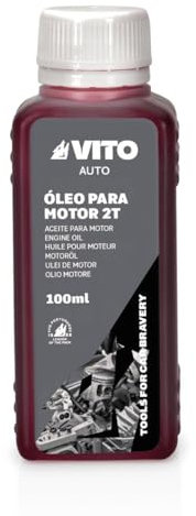 VITO - Huile moteur 2 Temps 1L Lubrifiant Semi Synthétique Tronçonneuse, Débroussailleuse, Taille-haie, Scooter