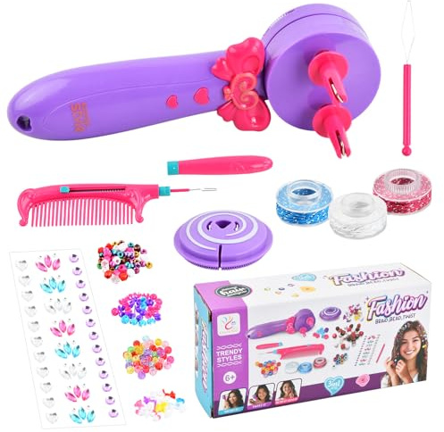 Focenat Haarflechtmaschine Mädchen, Haarflechter Automatische, Flechtmaschine Haare, Haare Haarflechter, DIY Hair Styling Flechthilfe, Geburtstagsgeschenk Kinder, DIY Haardekorations Spielzeug