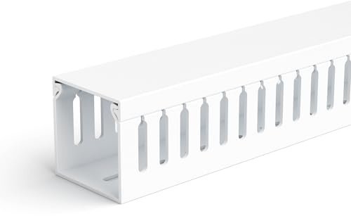 ZhiYo Canaleta profesional de gestión de cables de 2 x 2 pulgadas, cubierta de alambre de ranura abierta de PVC eléctricamente seguro, ocultador de cables para debajo del escritorio/computadora/cables