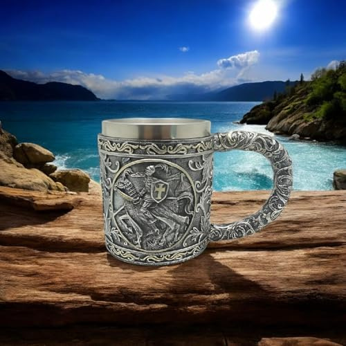 Osiris Trading UK Mug médiéval chevalier Templier Chope gothique Tasse fantaisie