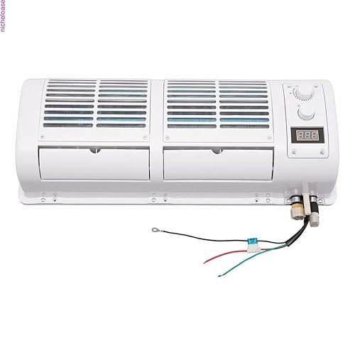 12V Split Air Conditioner for Heavy Trucks LCD Display 3-Speed Adjustable Fan 65dB Low-Noise White Automotive AC with Overload Protection