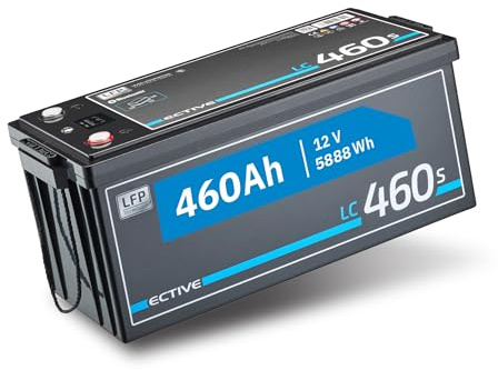 ECTIVE - LiFePO4 Lithium-Eisenphosphat Batterie LC460s LT 12V 460Ah 5888Wh - Versorgungsbatterie bis -30°C mit BMS, Bluetoothfunktion & Heizfunktion - Aufbaubatterie für Boote, Van, Wohnwagen, Camper